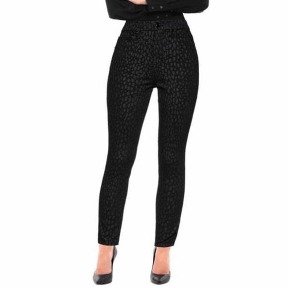 Good American good Legs crop leopard print black‎ jeans - Picture 1 of 10